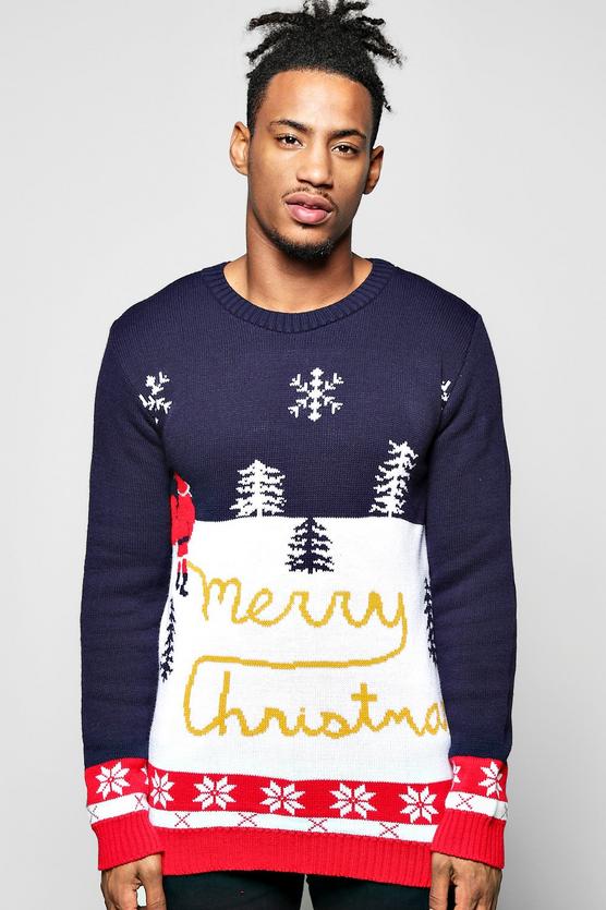 Yellow Snow Merry Christmas Jumper